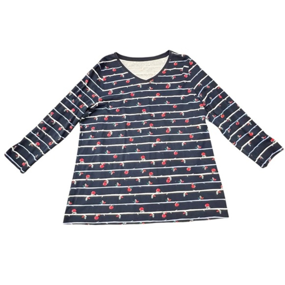 SALE!! 2 for $15 Kim Rogers 100% Cotton Perfectly Soft Knit Top Large‎ Apples